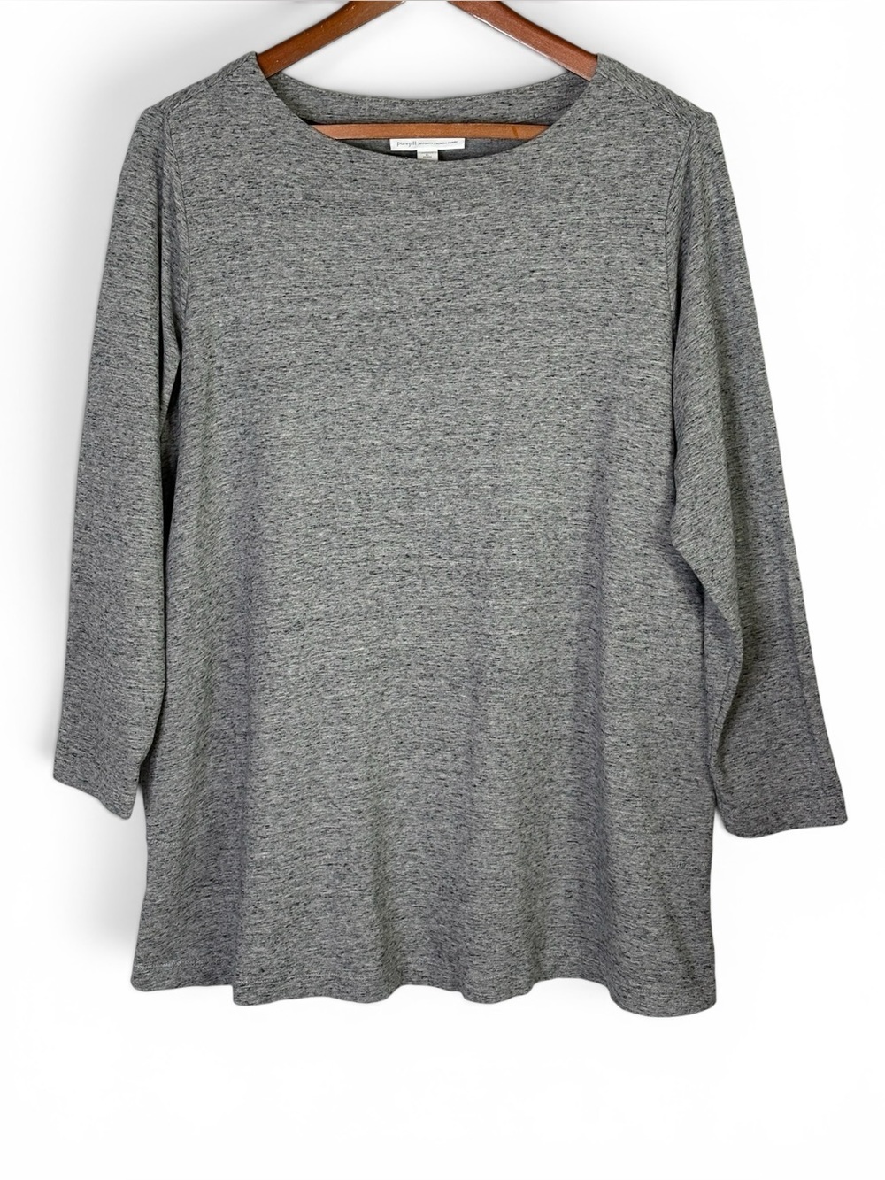 J Jill Pure Jill Affinity French Terry Tunic Top Heathered Gray XLP Pockets